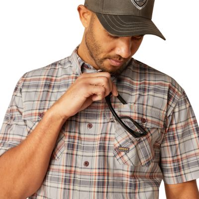 Image showing 3 th Ariat Men's Rebar Made Tough Durastretch Flannel Short -Sleeve Work Shirt