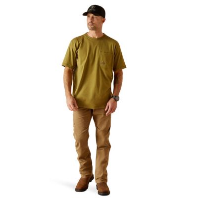 Image showing 4 th Ariat Men's Rebar Workman Born for This Short -Sleeve Work T-Shirt