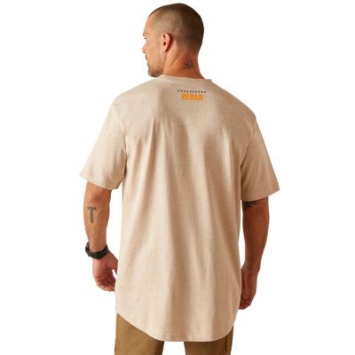 Image showing 1 th Ariat Men's Rebar Cotton Strong Block Logo Short -Sleeve Work T-Shirt