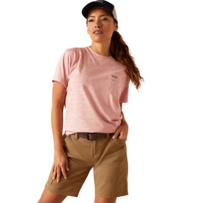 Ariat Women's Rebar Cotton Strong Striped Short Sleeve Work T-Shirt, 10048957