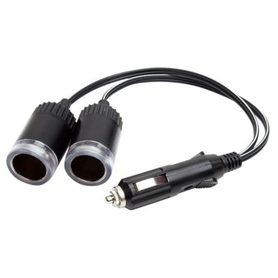 MobileSpec 12V 2-Way Adapter Cigarette Lighter Adapter 2-Way Socket Splitter for Dashcam CB 12V Devices - Black
