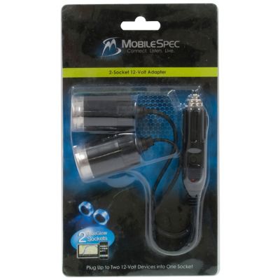 Image showing  12V 2-Way Adapter Cigarette Lighter Adapter 2-Way Socket Splitter for Dashcam CB 12V Devices - Black