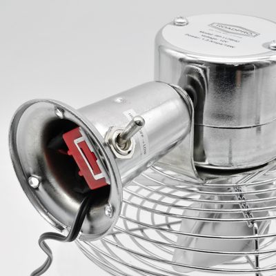 Image showing  8.9 in. 2-Speed Indoor/Outdoor 12V Electric Metal Truck or Bus Fan with Dash Mount, 1,000 CFM, Vintage Chrome Look