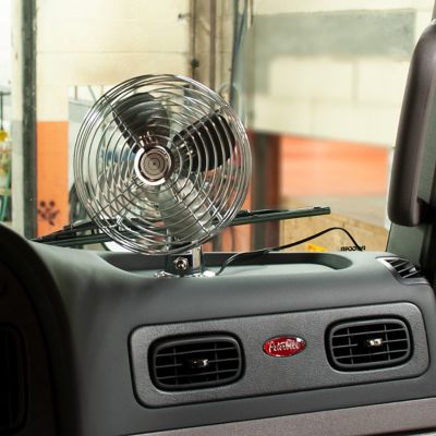 Image showing 6 th RoadPro 8.9 in. 2-Speed Indoor/Outdoor 12V Electric Metal Truck or Bus Fan with Dash Mount, 1,000 CFM, Vintage Chrome Look