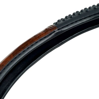 Image showing  18 in. Black/Woodgrain Massage Steering Wheel