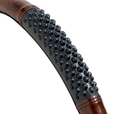 Image showing  18 in. Black/Woodgrain Massage Steering Wheel