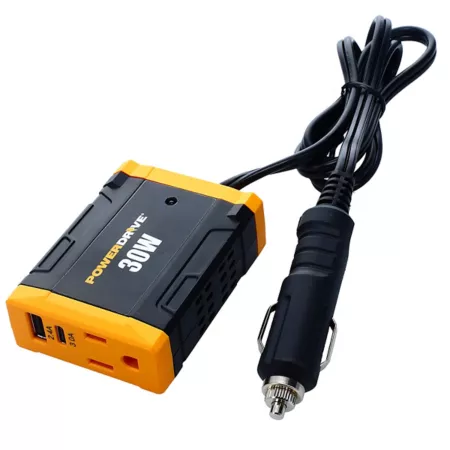 PowerDrive 30 Watt Inverter Car Socket Adapter DC 12V to 110V DC Slim Converter Power Inverters