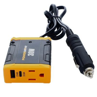 Image showing  30 Watt Power Inverter Car Plug Adapter Dc 12V to 110V Dc Slim Converter