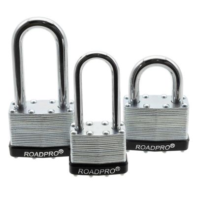 RoadPro 3 pc. Steel Padlock Set