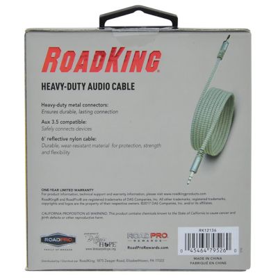 Image showing  6 ft. Heavy-Duty Audio Cable Silver