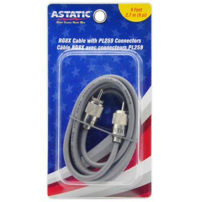 Image showing 1 th Astatic 9 ft. Grey Cbl with Ast Pl259