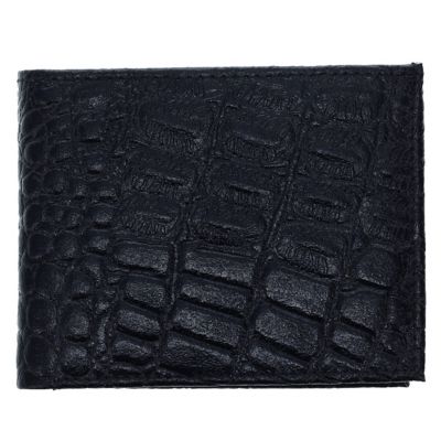 Image showing  Bifold Leather Wallet with Rfid Block Crocodile Embossed