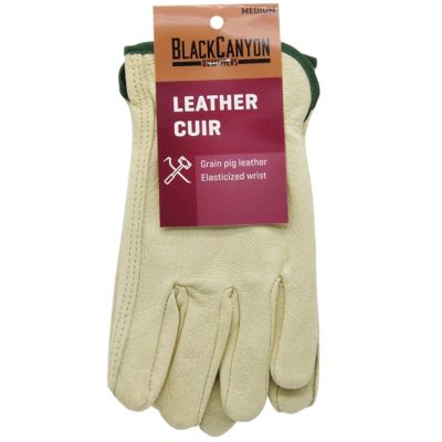 BlackCanyon Outfitters Black Canyon 82030-M Grain Leather Cowhide Driver Work Glove Medium in Khaki