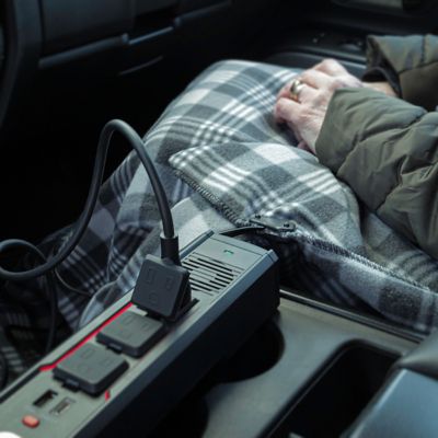 Image showing  12V Heated Blanket for Truck - Car Camping Travel Throw 12-Volt Fleece Portable Heated Blanket