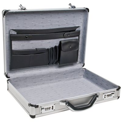 Image showing  Briefcase with Lock Combination Anti-Theft Attache Black Aluminum