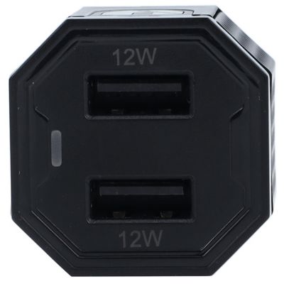 Image showing  Dual Port Car Charger Powerful 24 W 12 V Socket Charger - Compatible with iPhone Galaxy and More