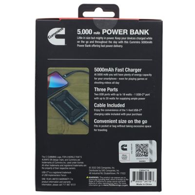 Image showing 8 th Cummins Power Bank 5000Mah 3-Port Fast Charging Power Bank with Multiple Ports and 3 ft. Cable