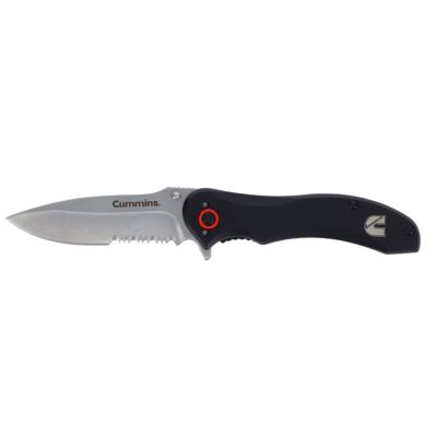 Cummins Serrated Blade D2 Steel Pocket Knife 3 in. - Lightweight Folding Knife Survival Tactical Edc- Black, CMN4726