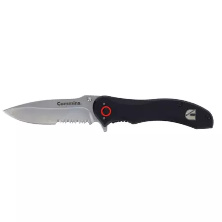 Cummins D2 3" Serrated Blade Steel Pocket Knife - Lightweight Tactical Survival Edc Folding Knife - Black CMN4726 Knives