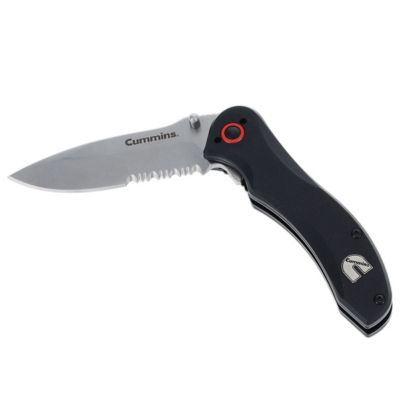 Image showing  Serrated Blade D2 Steel Pocket Knife 3 in. - Lightweight Folding Knife Survival Tactical EDC- Black