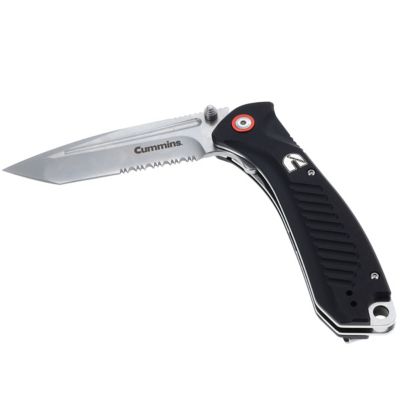 Image showing  Serrated Edge Folding Pocket Knife 4 in. Tanto Blade with Liner Lock Lightweight Utility Knife-Black