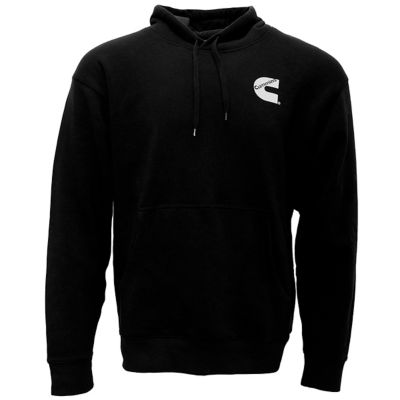 Cummins Unisex Hoodie Black Fleece Sweatshirt in Comfortable 100 Percent Cotton
