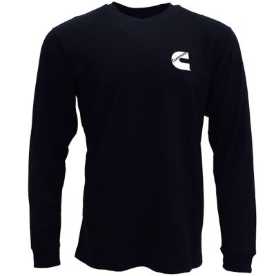 Unisex Long Sleeve T-shirt Black All Cotton Tee
