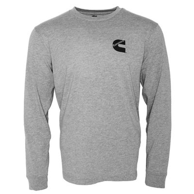 Cummins Unisex Long Sleeve T-shirt Cotton Blend Tee in Sport Gray