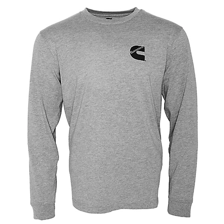 Cummins Unisex Long Sleeve T-shirt Cotton Blend Tee in Sport Gray