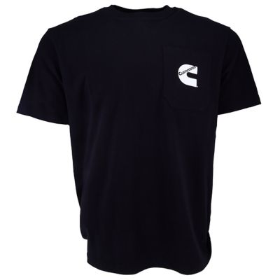 Cummins Unisex T-Shirt Short Sleeve Black Cotton Pocket Tee