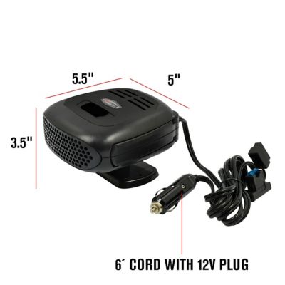 Image showing 6 th RoadPro 9.4 in. Portable 12V Electric Heater/Defroster Car Heater Fan and Window Defogger, 1,000 CFM