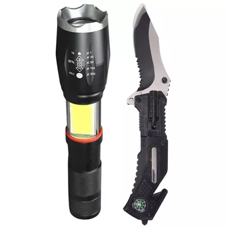 RoadPro 2-Piece Flashlight and Knife Combo Flashlights