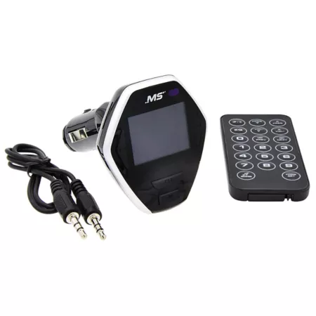 MobileSpec Fm Transmitter with Remote Control - Car Radio Playlist Fm Transmitter with LCD Display Wireless Remote Control Cell Phone Accessories