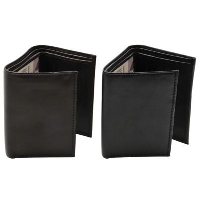 Image showing  Genuine Leather Rfid Blocking Trifold Wallet W Photo Display Pocket Slim Design