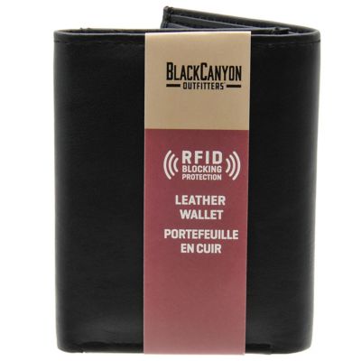 Image showing  Genuine Leather Rfid Blocking Trifold Wallet W Photo Display Pocket Slim Design