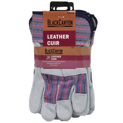 Image showing  Glove Split Cowhide Palm with Cuff 3 Pack