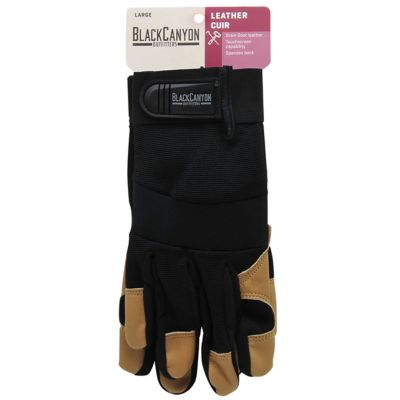 Image showing  Grain Goat Leather Glove Spandex Back L