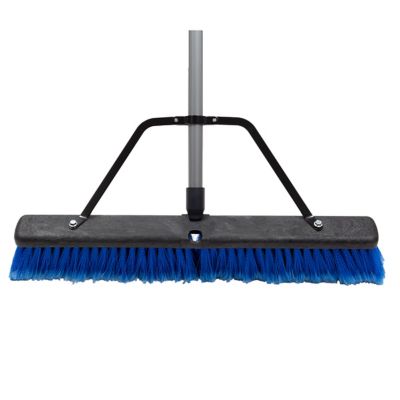 Image showing  Push Broom Outdoor Indoor 24 in. Sweeping Head with 60 in. Steel Long Handle Multi-Surface