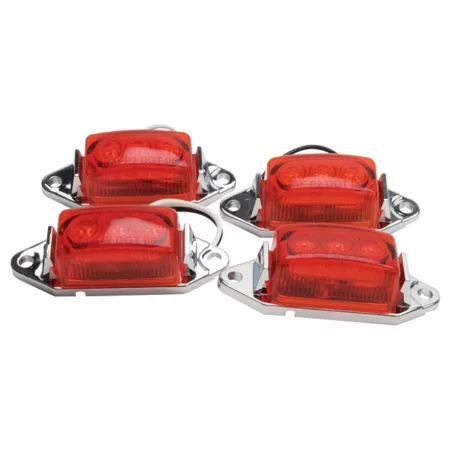 RoadPro Low Profile Clearance Light Red 4 Pack. Truck Clearance & Marker Lights