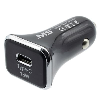 MobileSpec MBS 18W Type C Car Charger, Black