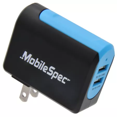 MobileSpec Mobile Spec Dual USB Port AC Wall Charger Dual 2.4A USB Charger 4.8 Amp Power Adapter Cube Block Cell Phone Accessories