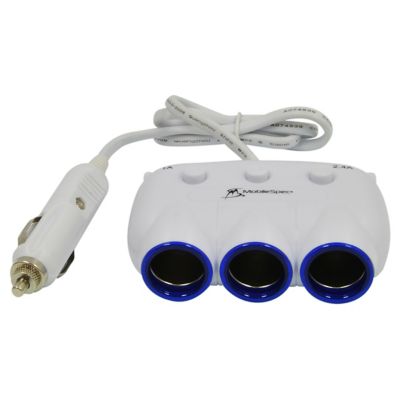 MobileSpec 12V 3-Way Adapter with 2 USB Ports MS312USBBLW Cigarette Lighter Adapter 3-Way Socket Splitter