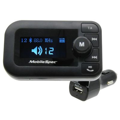 Image showing  12V Charger with 2.1A USB Port Fm Transmitter Hands-Free Mic and Large LED Display Bluetooth Transmitter