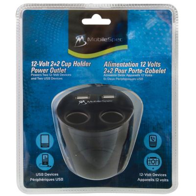Image showing  12V Cup Holder 2 Socket 2 Port 4-in-1 Car Adapter