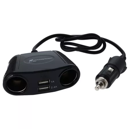 MobileSpec 4-Way 12V Adapter – Truck Adapter with 2 12V Ports and 2 USB Ports Cell Phone Accessories