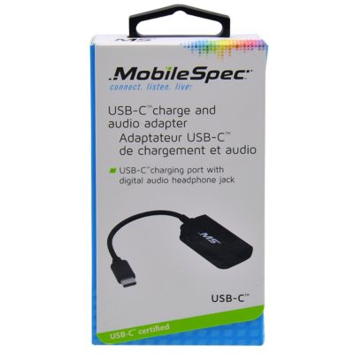 Image showing  Usb-C(R) Charger and Audio Adapter - Type C to 3.5Mm Aux Audio Headphone Adapter Charger - Black