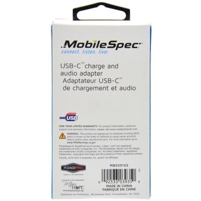 Image showing  Usb-C(R) Charger and Audio Adapter - Type C to 3.5Mm Aux Audio Headphone Adapter Charger - Black