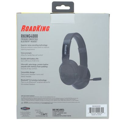 Image showing 7 th RoadKing Noise Cancelling Bluetooth Headset Wireless Trucker Headset Mono to Stereo