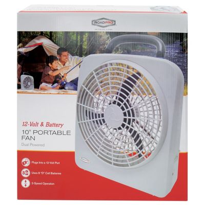 Image showing 5 th RoadPro 10 in. Indoor/Outdoor Fan 12V or Battery Dual Power Portable Travel Fan, 1,000 CFM