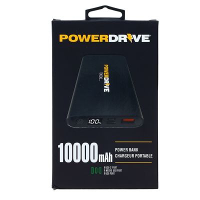 Image showing  10000 Mah Power Bank - Portable Battery Charger Changing Bank 2 Usb Ports Fast-Charging - Black